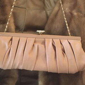 Satin Classic Evening Clutch Bag | Rhinestone Bling Straps